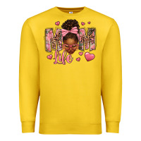Lemon Afro Messy Bun Mom Life Premium Sweatshirt - texasbilliewilder