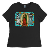 Black Gemstone our lady of Guadalupe Ladies Tee - JahusDesignShop