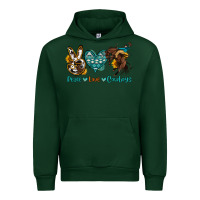 Forest Green peace love cowboys Urban Hoodie - OliviaCreatesArt