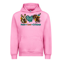 Fuchsia Pink peace love cowboys Urban Hoodie - OliviaCreatesArt