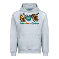 Heather Grey peace love cowboys Urban Hoodie - OliviaCreatesArt