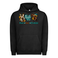Pigment Black peace love cowboys Urban Hoodie - OliviaCreatesArt