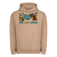 Pigment Burro peace love cowboys Urban Hoodie - OliviaCreatesArt