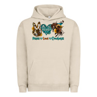 Pigment French Oak peace love cowboys Urban Hoodie - OliviaCreatesArt
