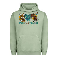 Pigment Oil Green peace love cowboys Urban Hoodie - OliviaCreatesArt