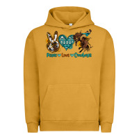 Pigment Peanut Butter peace love cowboys Urban Hoodie - OliviaCreatesArt