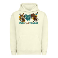 Pigment Pistachio peace love cowboys Urban Hoodie - OliviaCreatesArt