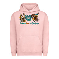 Pigment Salmon peace love cowboys Urban Hoodie - OliviaCreatesArt