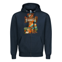 Navy thankful fall cross Zipper Hoodie - BundleAndBundleShop
