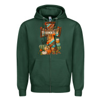 Sports Green thankful fall cross Zipper Hoodie - BundleAndBundleShop