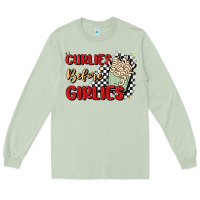 Matcha curlies before girlies Long Sleeve Tee - MaliasSmallBusiness