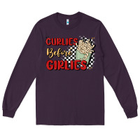 Plum curlies before girlies Long Sleeve Tee - MaliasSmallBusiness