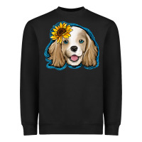 Black cocker spaniel sunflower Heavyweight Sweatshirt - Jasminsmagicworld