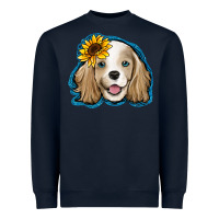 Navy cocker spaniel sunflower Heavyweight Sweatshirt - Jasminsmagicworld