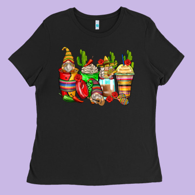 Mexican Gnomes Coffee Cups Ladies Tee Designed By Zillion Design Studio