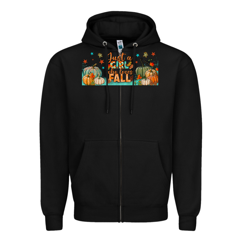 Just A Girl Who Loves Fall Libbey Glass Zipper Hoodie by BundleAndBundleShop | Teevron