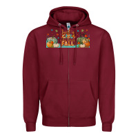 Burgundy just a girl who loves fall libbey glass Zipper Hoodie - BundleAndBundleShop