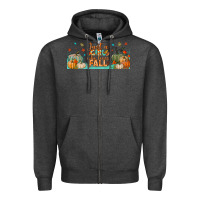 Charcoal Heather just a girl who loves fall libbey glass Zipper Hoodie - BundleAndBundleShop