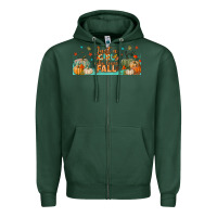 Sports Green just a girl who loves fall libbey glass Zipper Hoodie - BundleAndBundleShop