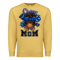 Antique Gold Cheer Mom Afro Messy Bun Premium Sweatshirt - texasbilliewilder