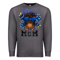 Charcoal Heather Cheer Mom Afro Messy Bun Premium Sweatshirt - texasbilliewilder