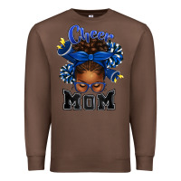 Chestnut Cheer Mom Afro Messy Bun Premium Sweatshirt - texasbilliewilder