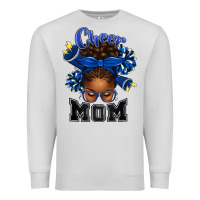 Dove Grey Cheer Mom Afro Messy Bun Premium Sweatshirt - texasbilliewilder