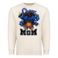 Sandshell Cheer Mom Afro Messy Bun Premium Sweatshirt - texasbilliewilder