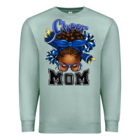 Seafoam Cheer Mom Afro Messy Bun Premium Sweatshirt - texasbilliewilder