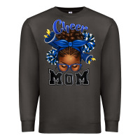 Smoke Cheer Mom Afro Messy Bun Premium Sweatshirt - texasbilliewilder