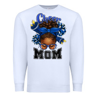 White Cheer Mom Afro Messy Bun Premium Sweatshirt - texasbilliewilder