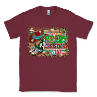 Burgundy merry christmas western boots Classic Tee - AdoDesignShop
