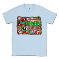 Dusty Blue merry christmas western boots Classic Tee - AdoDesignShop