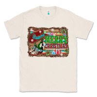 Natural merry christmas western boots Classic Tee - AdoDesignShop