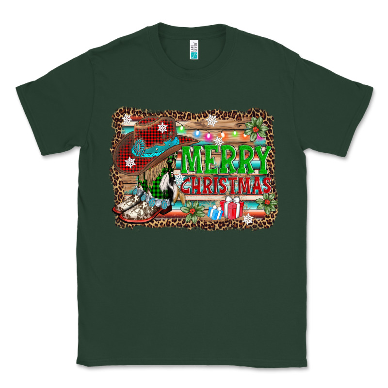 Merry Christmas Western Boots Classic Tee by AdoDesignShop | Teevron