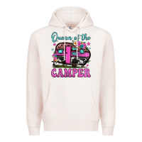 Pale Pink queen of the camper Premium Hoodie - JahusDesignShop