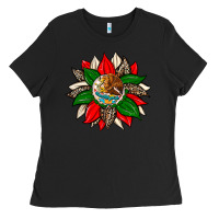 Black mexican flag sunflower Ladies Tee - Zillion Design Studio