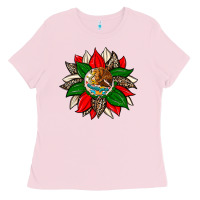 Bubblegum Pink mexican flag sunflower Ladies Tee - Zillion Design Studio