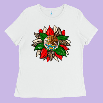 Mexican Flag Sunflower Ladies Tee Designed By Zillion Design Studio