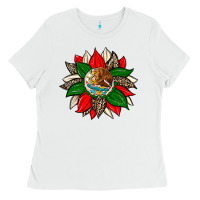 White mexican flag sunflower Ladies Tee - Zillion Design Studio