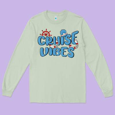 Cruise Vibes Long Sleeve Tee Designed By Maliassmallbusiness