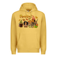 Antique Gold Thankful afro gnome Premium Hoodie - NancyCooperArtShop