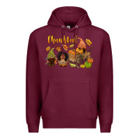 Burgundy Thankful afro gnome Premium Hoodie - NancyCooperArtShop