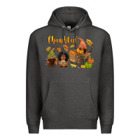 Charcoal Heather Thankful afro gnome Premium Hoodie - NancyCooperArtShop