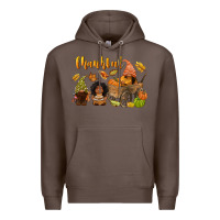 Coffee Thankful afro gnome Premium Hoodie - NancyCooperArtShop