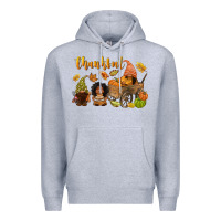 Heather Grey Thankful afro gnome Premium Hoodie - NancyCooperArtShop