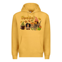 Mustard Thankful afro gnome Premium Hoodie - NancyCooperArtShop