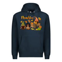 Navy Thankful afro gnome Premium Hoodie - NancyCooperArtShop
