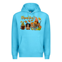Ocean Blue Thankful afro gnome Premium Hoodie - NancyCooperArtShop