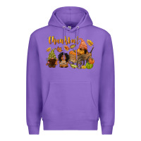 Purple Thankful afro gnome Premium Hoodie - NancyCooperArtShop